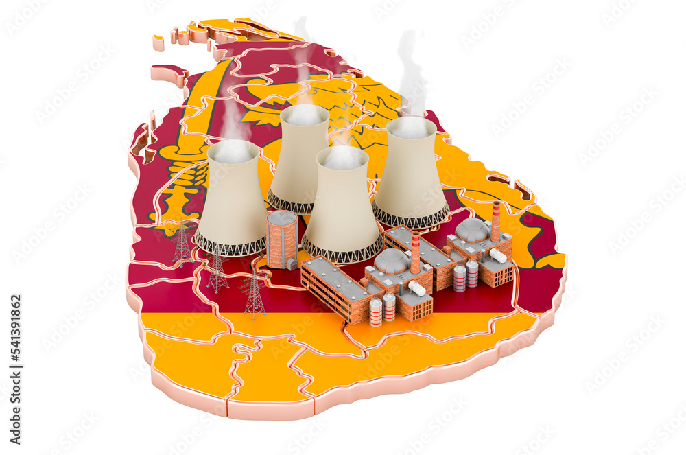 Nuclear power stations in Sri Lanka, 3D rendering