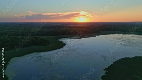 Lemans Lake Sunset Drone Champlin MN 1 photo