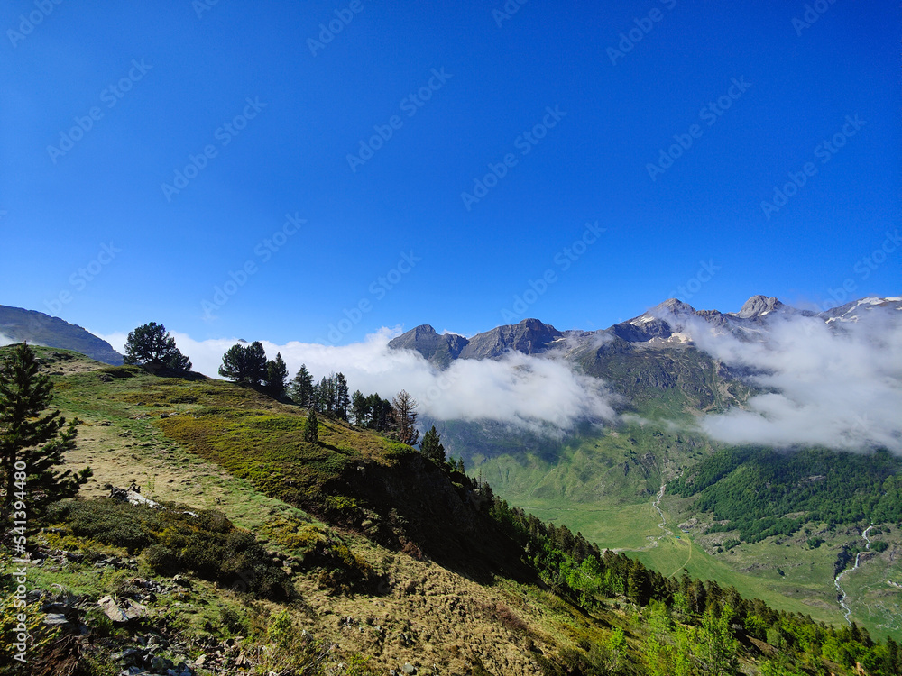 Fototapeta premium pyrénées, montagne, neige, lac, eau, barrage