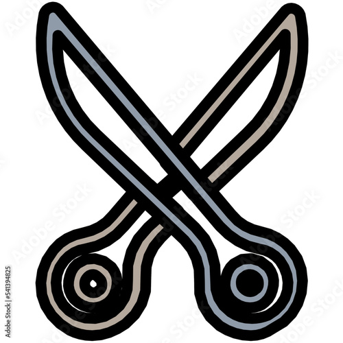 Scissor Colored Line Icon