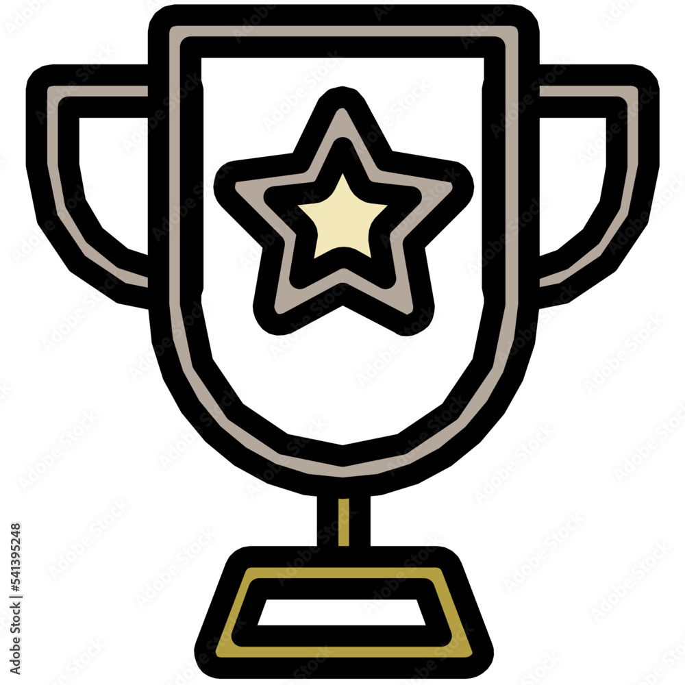 Trophy Colored Line Icon Trophy Colored Line Icon