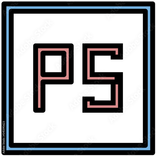 PS File Colored Line Icon