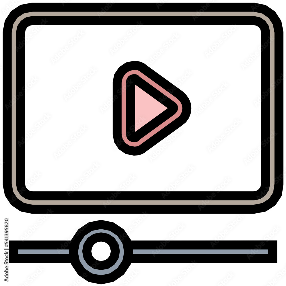Movie Player Colored Line Icon Movie Player Colored Line Icon