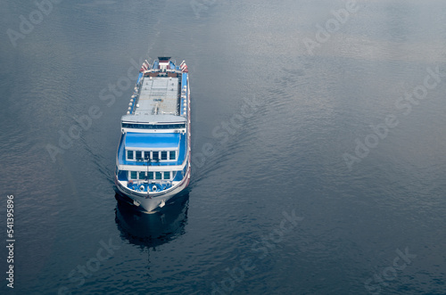 Aerial view of cruise ship sailing on sea © Max