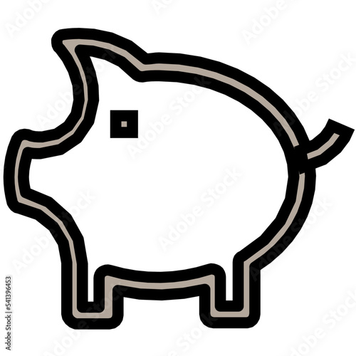 Piggy Bank Colored Line Icon