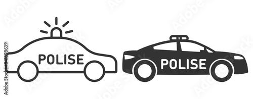 Police car icon. police vehicles icon. Vector illustration. Eps 10.
