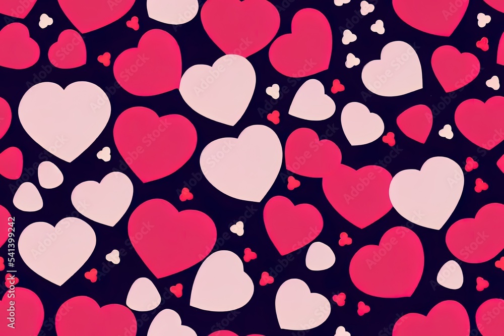 Valentine's day cartoon love gestures and hearts seamless pattern in ...