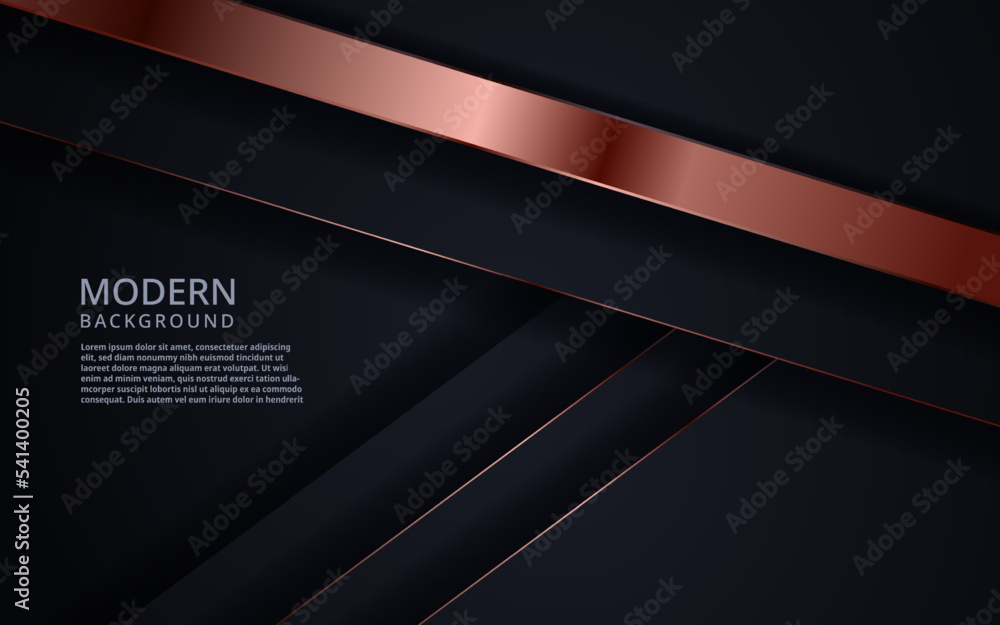 abstract luxurious black gold line with overlap layers background. eps10 vector