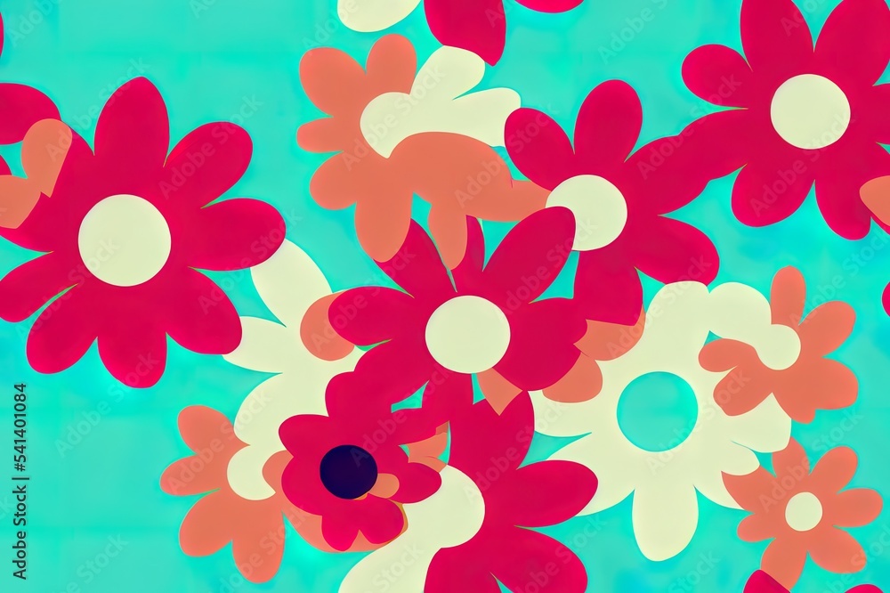 colorful ditsy flower print seamless background