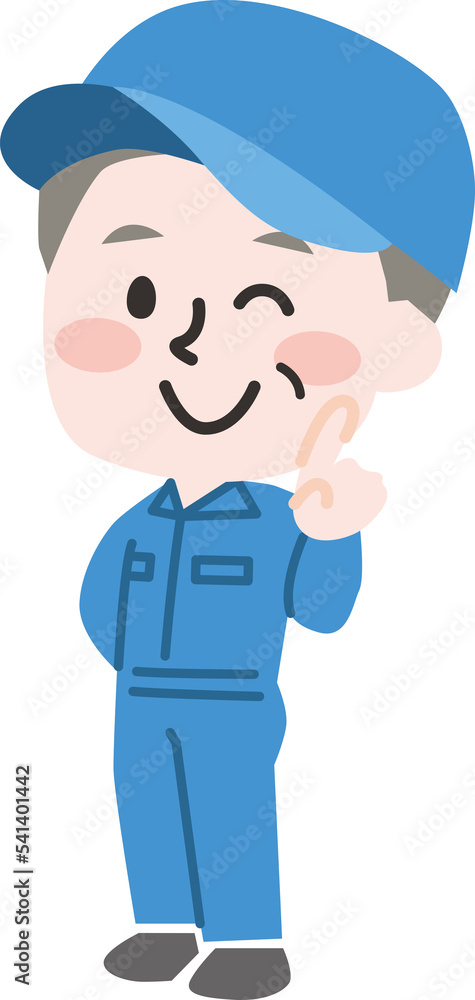 笑顔のシニア男性作業員