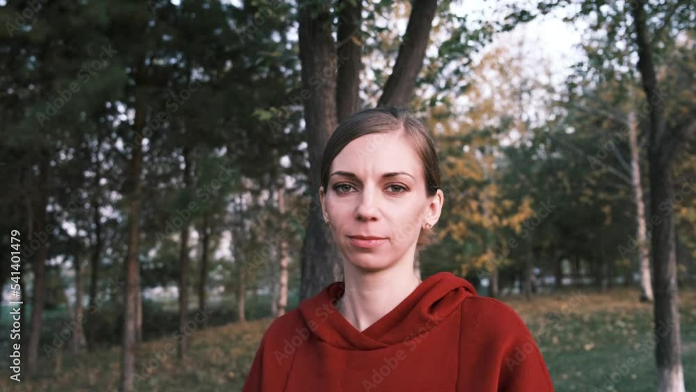 Portrait of a beautiful woman in a sweatshirt Portrait of a beautiful woman in a sweatshirt