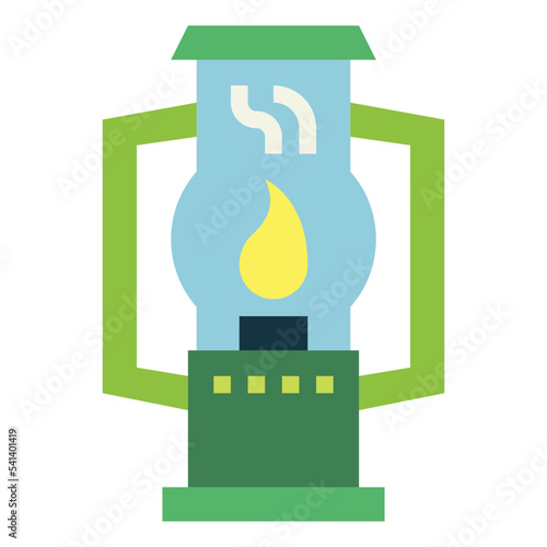 kerosene lamp flat icon style