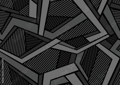 Abstract geometric seamless pattern with polygonal shapes. Modern digital sport camo texture ornament for fabric, fashion and vinyl wrap print. Vector background.