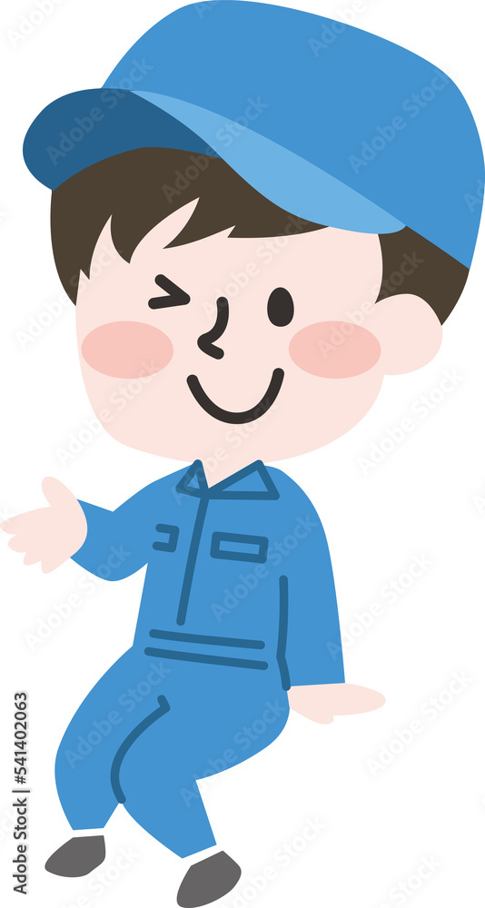 笑顔の男性作業員のイラスト 笑顔の男性作業員のイラスト