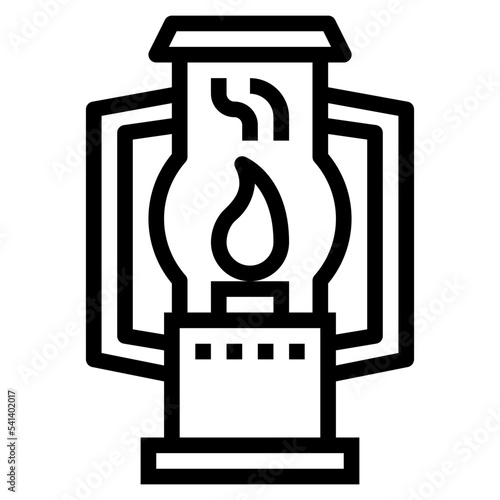 kerosene lamp line icon style