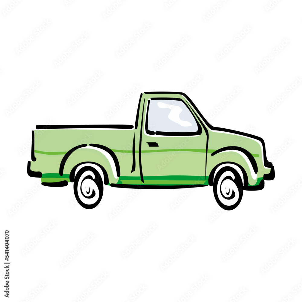 Car pickup vector design in cartoon style Car pickup vector design in cartoon style