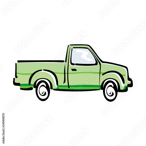 Car pickup vector design in cartoon style