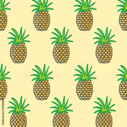 Background vector design with pineapple pattern