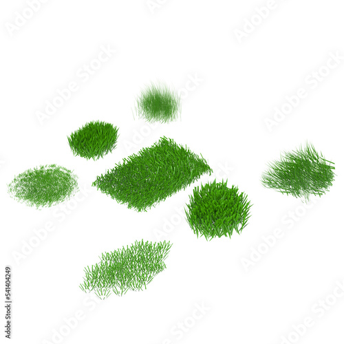 3d rendering illustration of some patches of grass