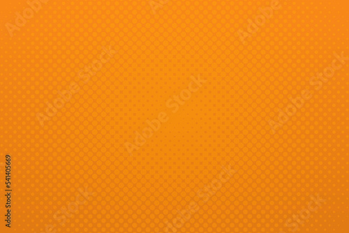 Orange pop art background with halftone dots in retro comic style. Vector illustration.