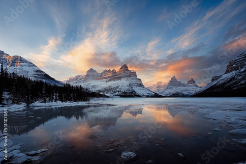 Sun rise over the lake.