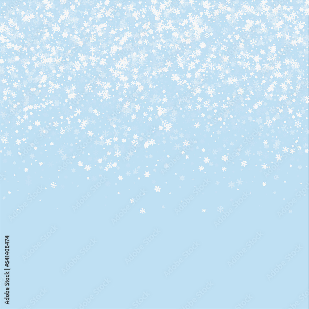 Falling snowflakes christmas background. Subtle