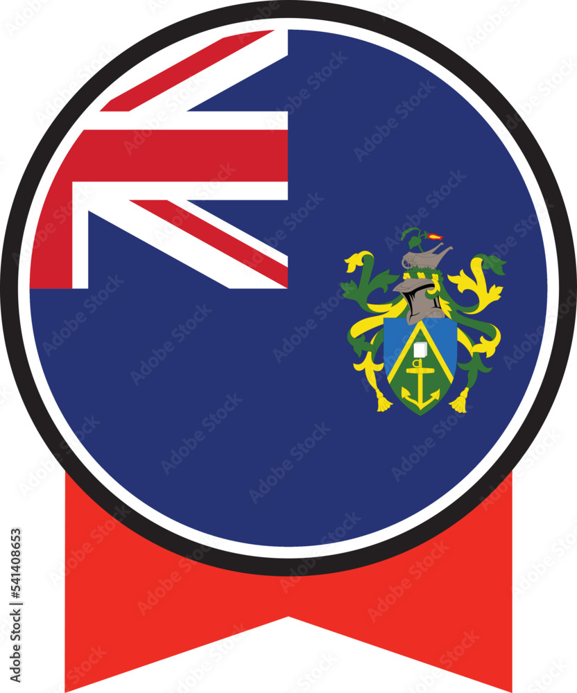 Pitcairn Islands flag, the flag of Pitcairn Islands, vector illustration. Pitcairn Islands flag, the flag of Pitcairn Islands, vector illustration.