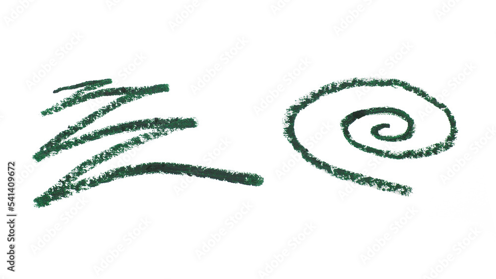 Green eyeliner pencil traces on white background Green eyeliner pencil traces on white background