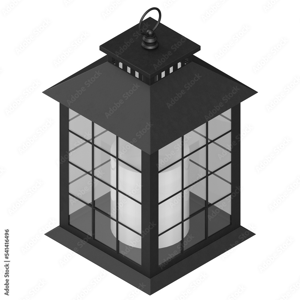 3d rendering illustration of a lantern with candle 3d rendering illustration of a lantern with candle