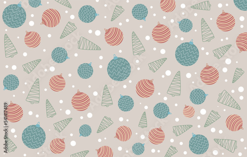 Beautiful christmas pattern. Christmas wrapping paper concept. Hand drawn and detailed, great for christmas banners,wrappers,wallpapers.
