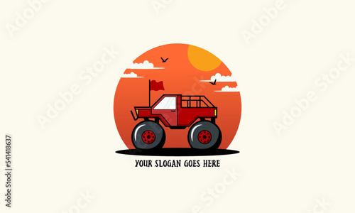 good car logo vector graphic illustration for your logo who likes adventure