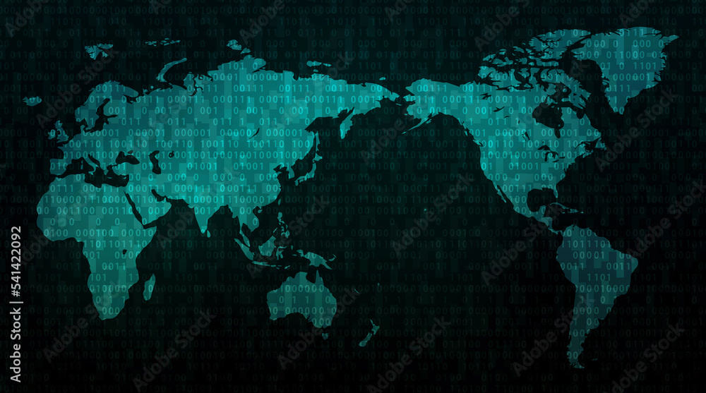 Naklejka premium Digital world map concept illustration