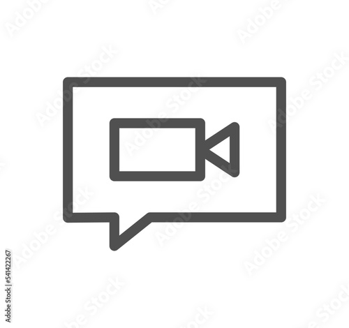 Video conference and online meeting icon outline and linear vector.