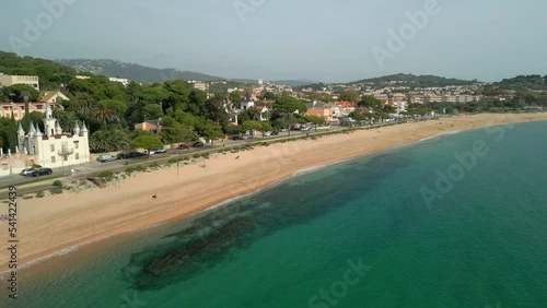 S'Agaró in Spain Catalonia Costa Brava, aerial images of the paradisiacal beach of Sant Pol photo