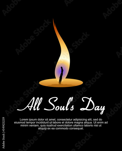 All Soul's Day theme. Vector illustration. Suitable for Poster, Banners, background and greeting card. 