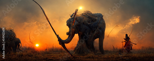 elephant in sunset © Dual Studio