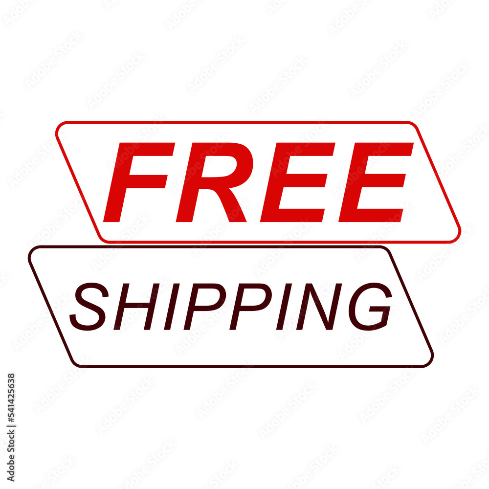 Free shipping label for banner and business website on white background. Vector illustration. EPS 10. Free shipping label for banner and business website on white background. Vector illustration. EPS 10.