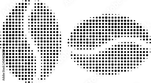 Coffee Beans Icon, Black and White Flat Design