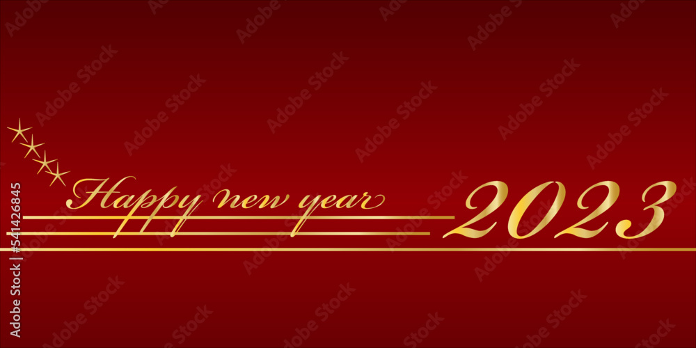 Happy new year 2023 ilustration vector with snow flakes