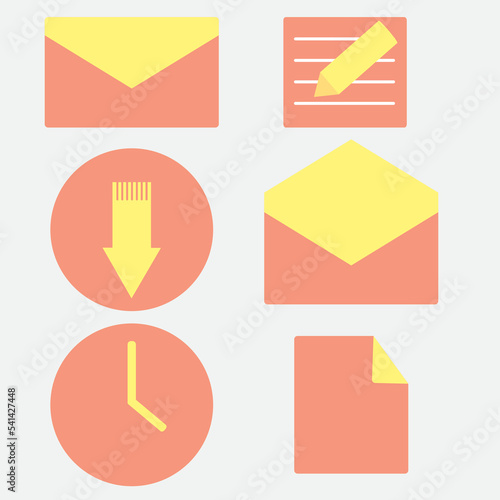 icon vector note, draft icon, mail icon, download icon, 