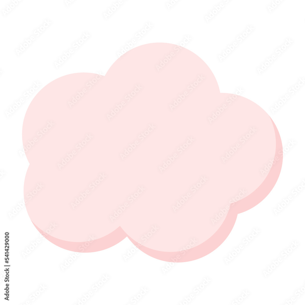 Flat pink cloud. Vector illustration