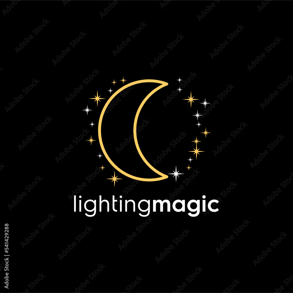 Obraz premium moon logotype abstract logo design