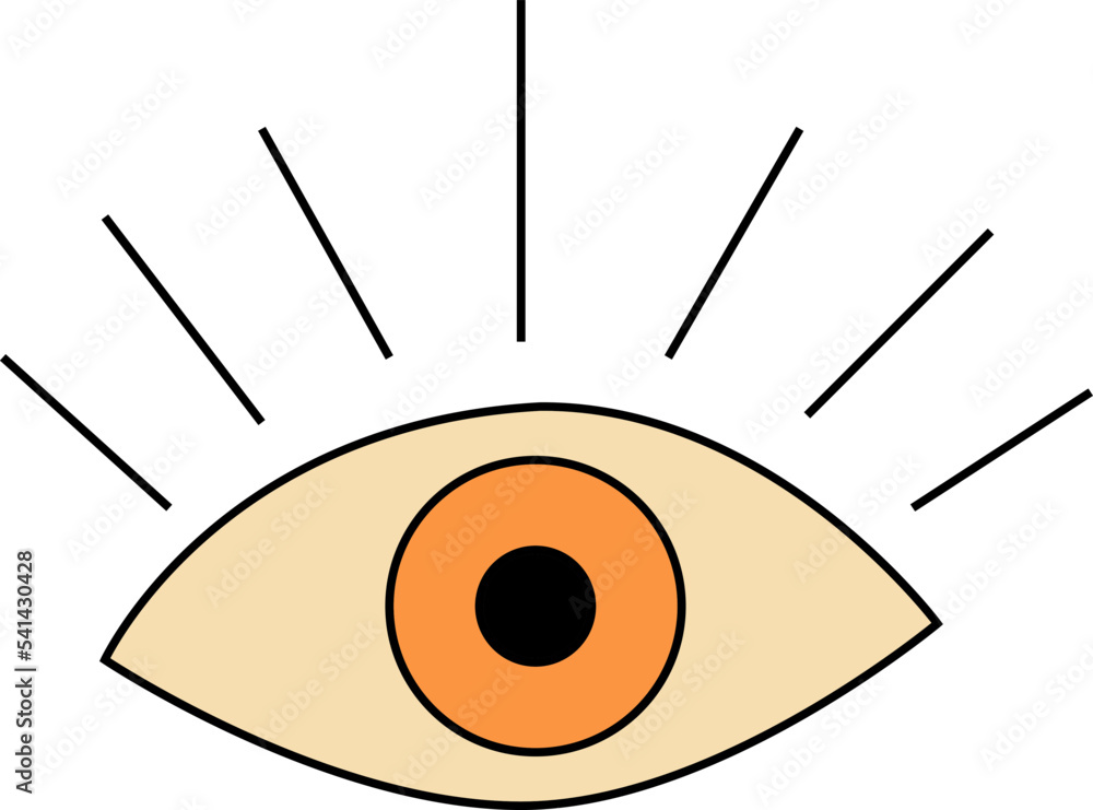 Surreal eye in trendy retro cartoon style. Flat vector illustration Surreal eye in trendy retro cartoon style. Flat vector illustration
