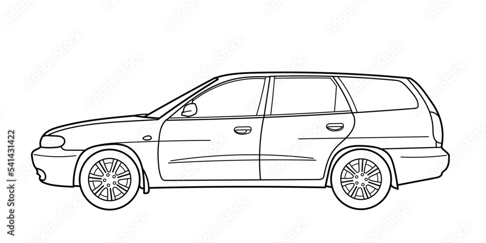 classic station wagon. side view shot. doodle vector illustration classic station wagon. side view shot. doodle vector illustration