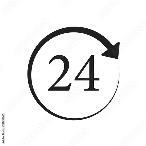 24 hour time icon design. isolated on white background. vector illustration