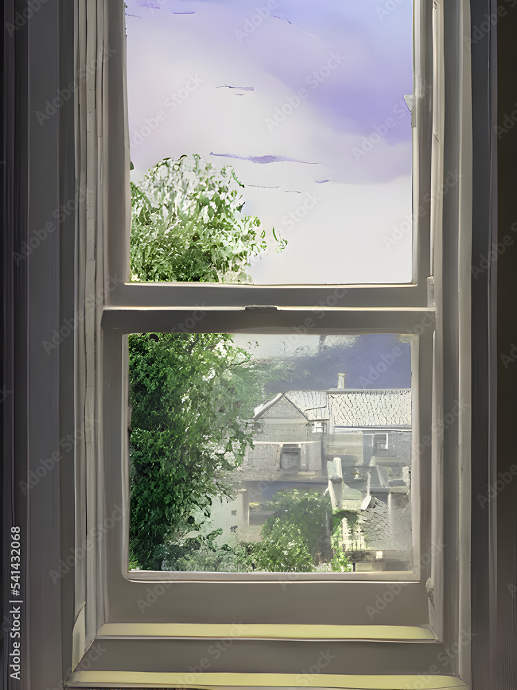 眺めの良いベランダのイラストです。 眺めの良いベランダのイラストです。
