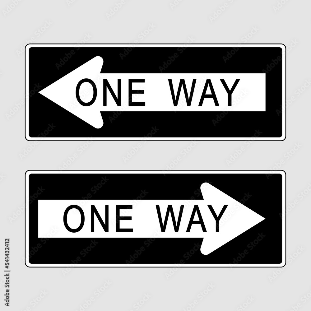 One way road united states road sign vector One way road united states road sign vector