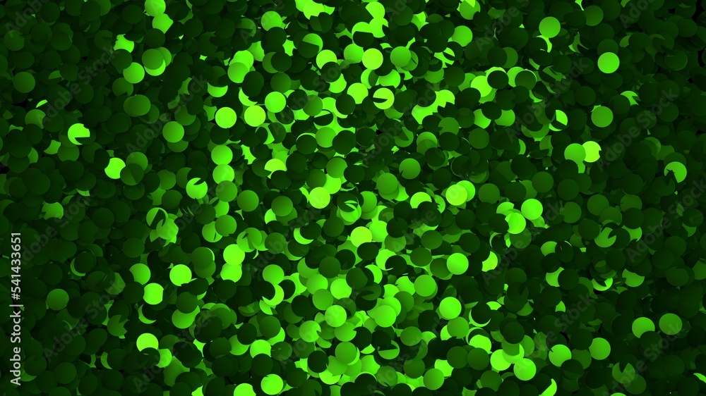 3D visualization. Green abstract background of sparkles. 3D visualization. Green abstract background of sparkles.