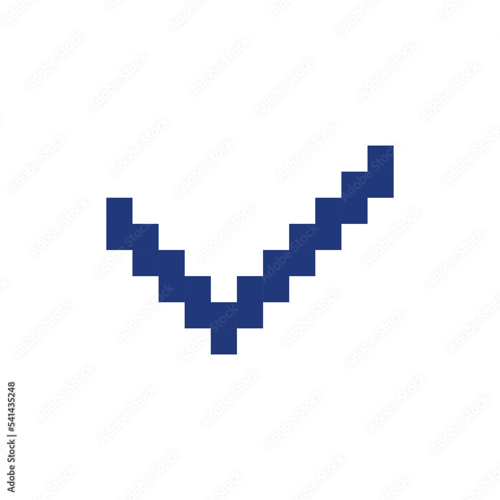 Check mark pixelated RGB color ui icon. Accept action. Task management. Checkbox. Simplistic filled 8bit graphic element. Retro style design for arcade, video game art. Editable vector isolated image Check mark pixelated RGB color ui icon. Accept action. Task management. Checkbox. Simplistic filled 8bit graphic element. Retro style design for arcade, video game art. Editable vector isolated image