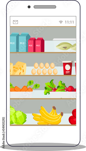 Grocery store online illustration